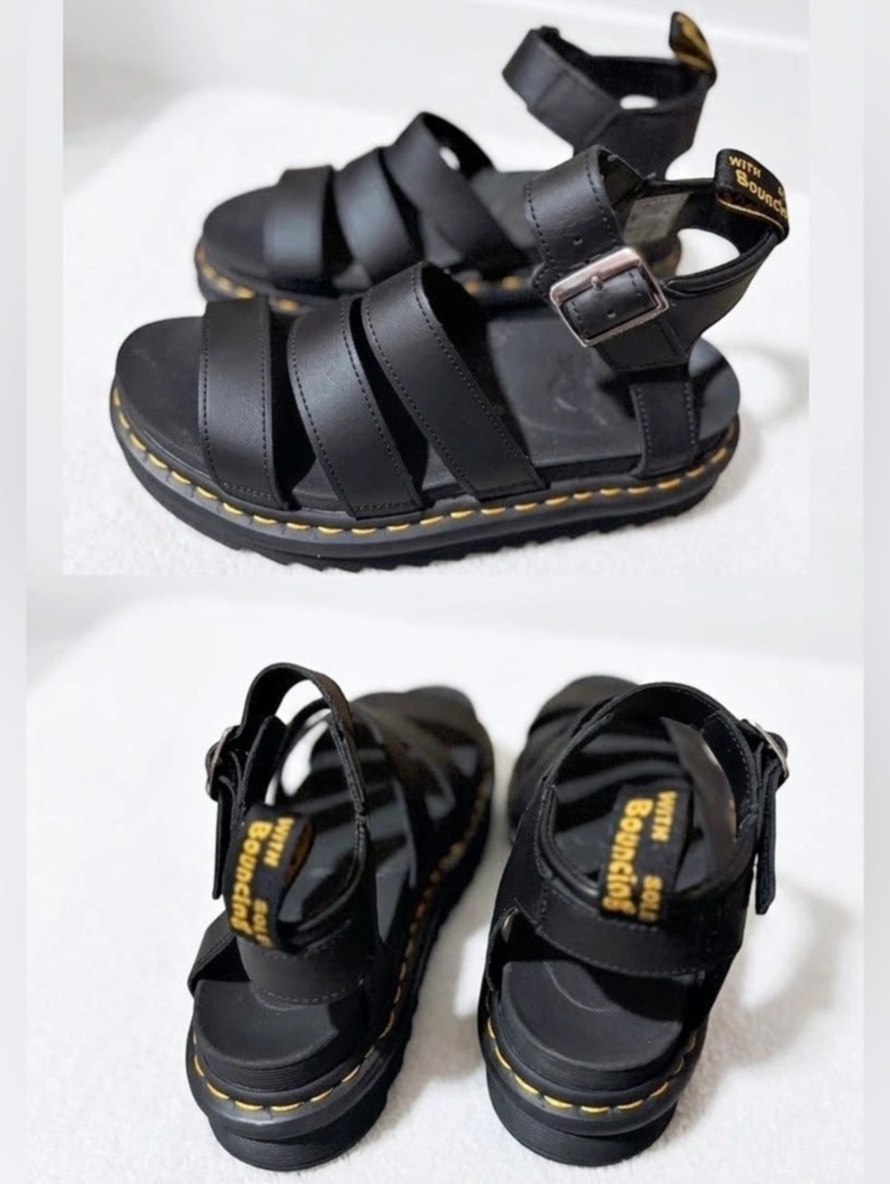 Dr. Martens Blaire Black Leather Strappy Sandals - Women’s Size 9